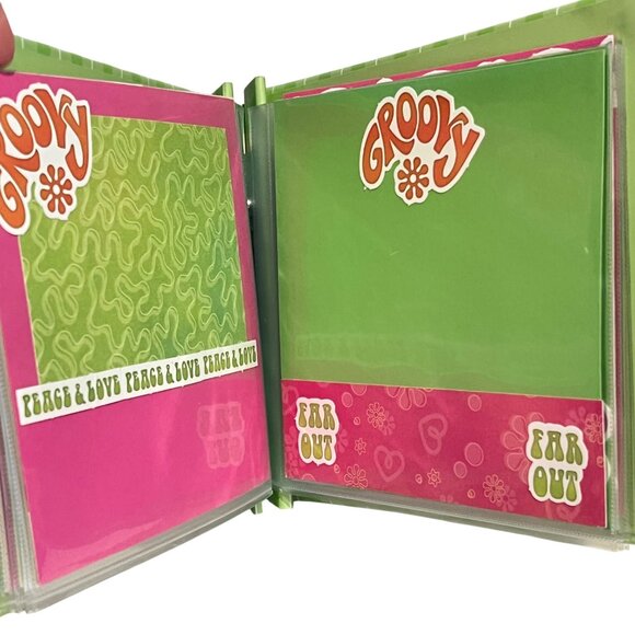 Stampin' Up! Retired Vintage Green Stripe 6x6 Scrapbook Album Groovy Pages - Picture 3 of 7